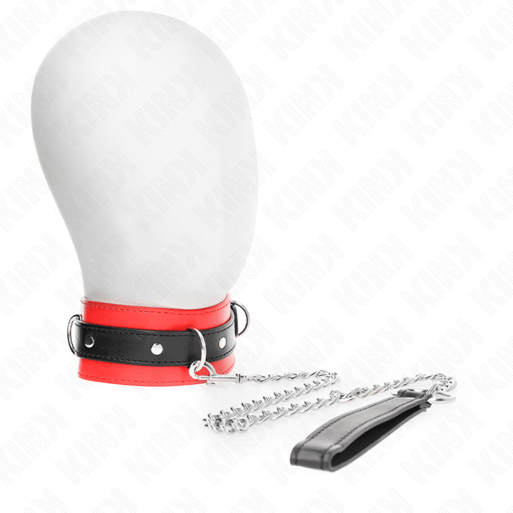 KINK - HALSBAND MIT GÜRTEL 65 CM MIT RIEMEN ROT 54 - 4,5 CM - INTIM SPACE Online Sexshop