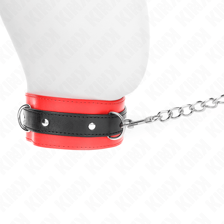 KINK - HALSBAND MIT GÜRTEL 65 CM MIT RIEMEN ROT 54 - 4,5 CM - INTIM SPACE Online Sexshop