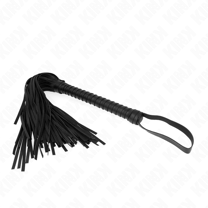 KINK - PEITSCHE MIT SCHWARZEM STRUKTURIERTEM GRIFF 48,5 CM - INTIM SPACE Online Sexshop