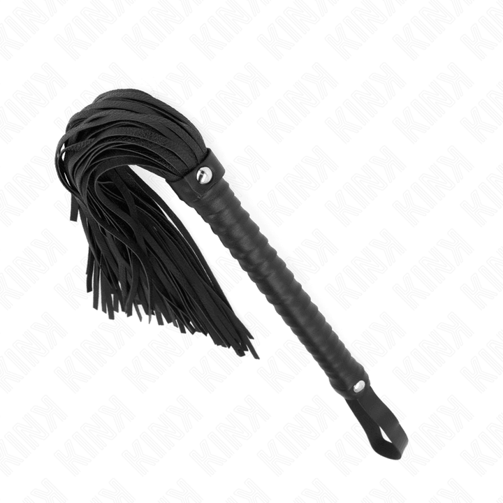 KINK - PEITSCHE MIT SCHWARZEM STRUKTURIERTEM GRIFF 48,5 CM - INTIM SPACE Online Sexshop