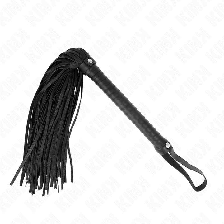 KINK - PEITSCHE MIT SCHWARZEM STRUKTURIERTEM GRIFF 48,5 CM - INTIM SPACE Online Sexshop