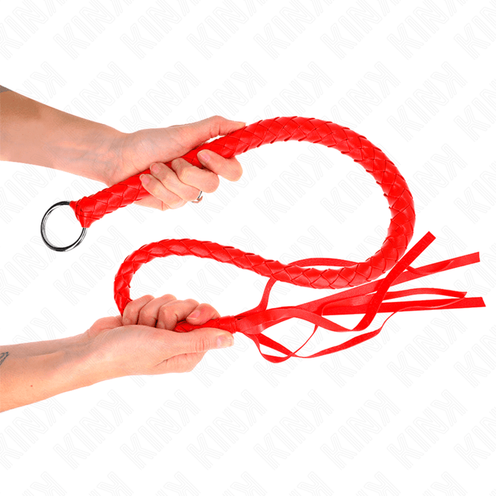 KINK - SCHLANGENPEITSCHE MIT ROTEM HANDRING 65 CM - INTIM SPACE Online Sexshop