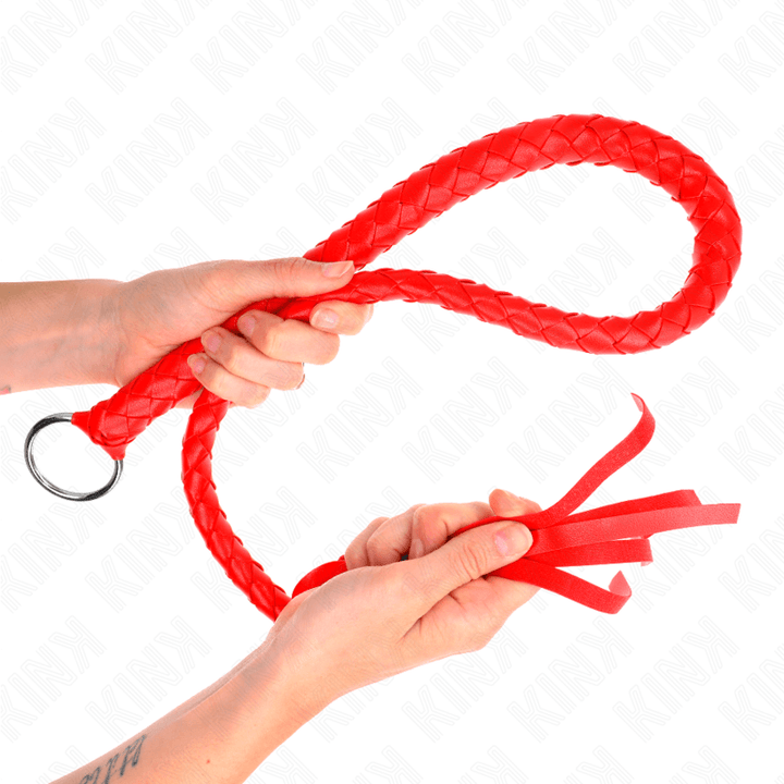 KINK - SCHLANGENPEITSCHE MIT ROTEM HANDRING 65 CM - INTIM SPACE Online Sexshop