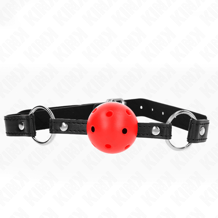 KINK - HOHL, HART, ROTER BALL, 4,5 CM, GAG, MODELL 1, 63,5 - 2 CM - INTIM SPACE Online Sexshop