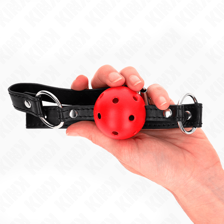 KINK - HOHL, HART, ROTER BALL, 4,5 CM, GAG, MODELL 1, 63,5 - 2 CM - INTIM SPACE Online Sexshop