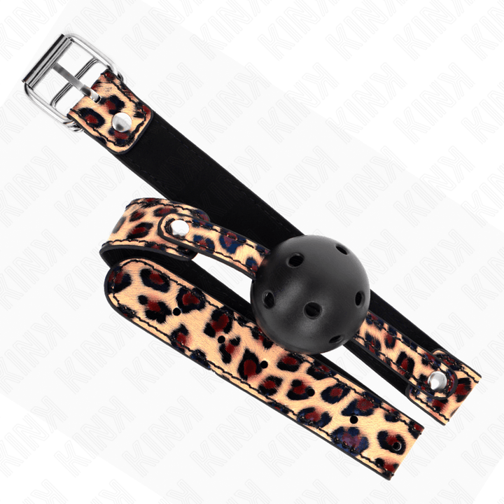 KINK - LEOPARD ATMUNGSAKTIVER BALL 4,5 CM GAG 65 - 2,5 CM - INTIM SPACE Online Sexshop