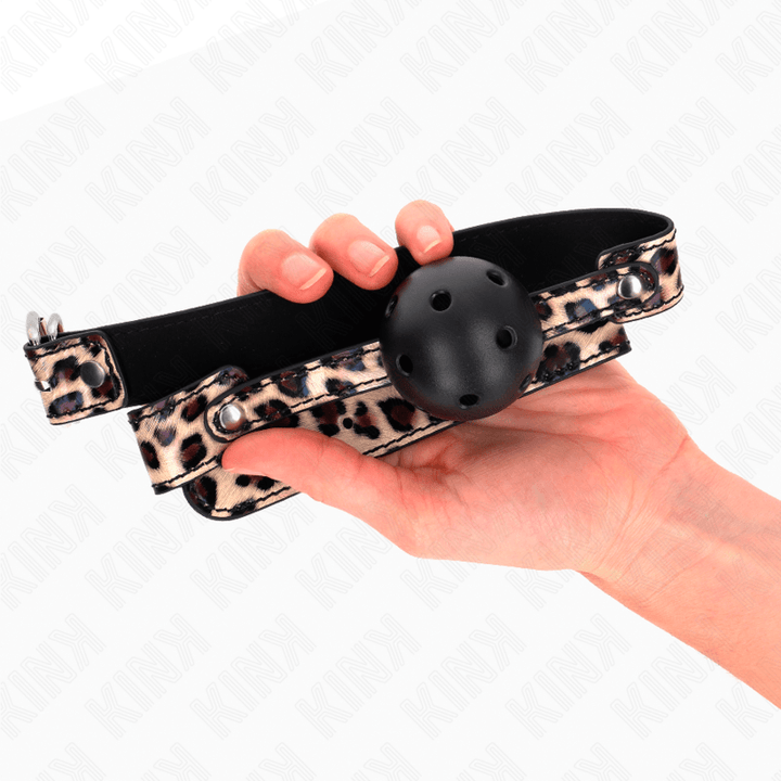 KINK - LEOPARD ATMUNGSAKTIVER BALL 4,5 CM GAG 65 - 2,5 CM - INTIM SPACE Online Sexshop