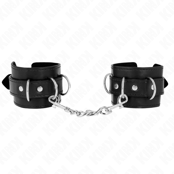 KINK - 3 D-RING HANDGELENKFESSELN VERSTELLBAR SCHWARZ 17,5-25 CM - 6 CM - INTIM SPACE Online Sexshop