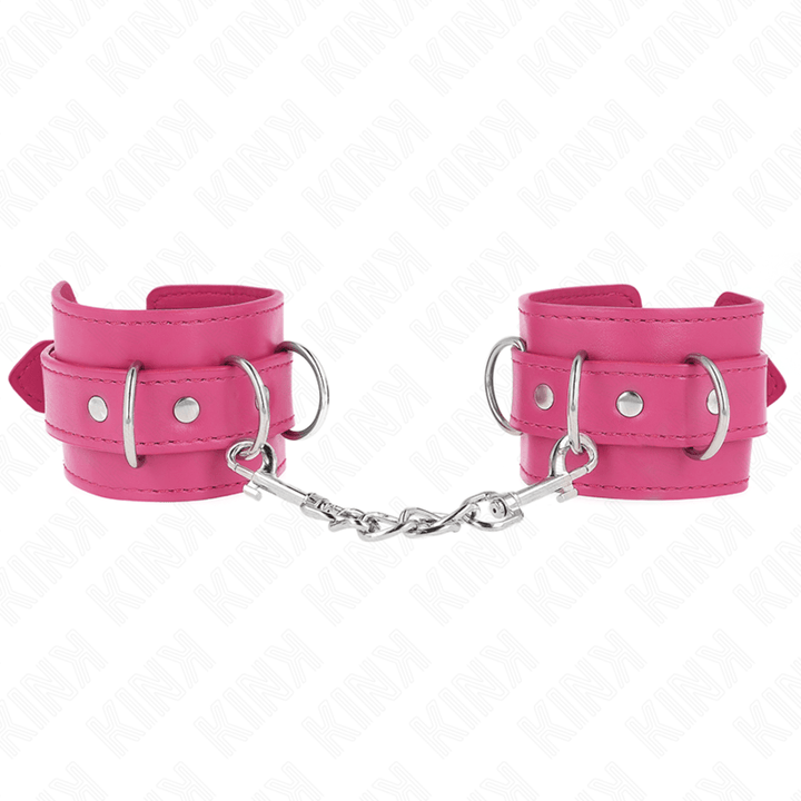 KINK - 3 D-RING HANDGELENKFESSELN VERSTELLBAR ROSA 17,5-25 CM - 6 CM - INTIM SPACE Online Sexshop