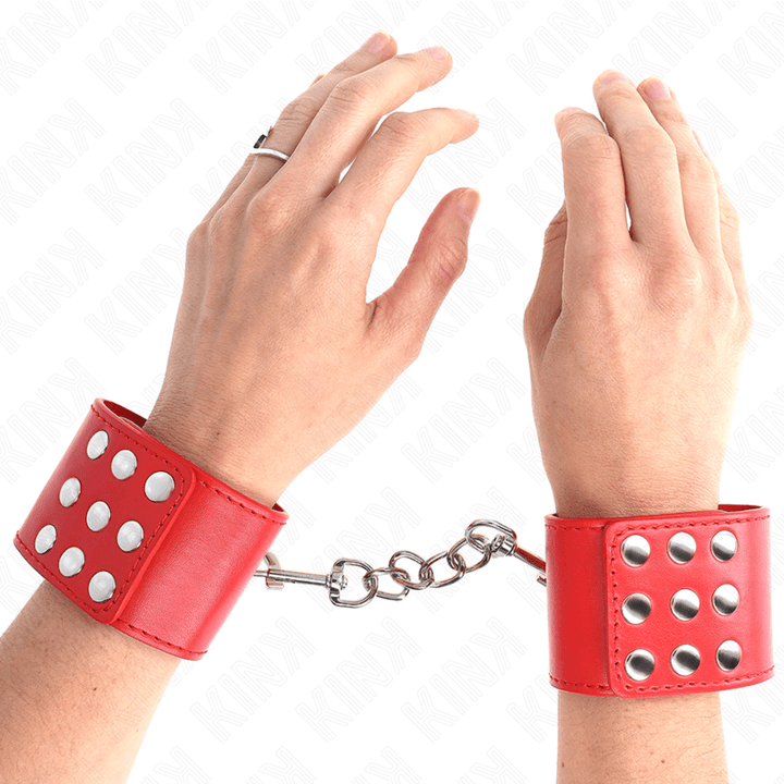 KINK - HANDGELENKFESSELN MIT DRUCKVERSCHLUSS ROT VERSTELLBAR 19-24 CM - 5,5 CM - INTIM SPACE Online Sexshop