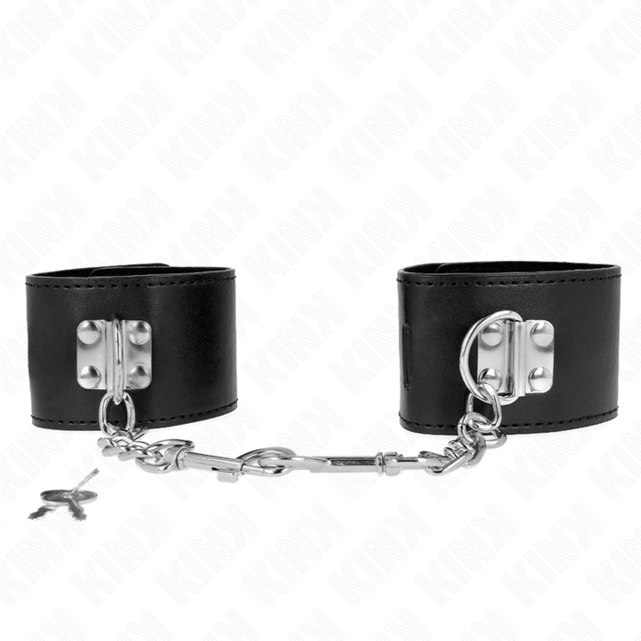 KINK - HANDGELENKFESSELN MIT VORHÄNGESCHLOSS VERSCHLUSS SCHWARZ VERSTELLBAR 16-23 CM - 5,5 CM - INTIM SPACE Online Sexshop