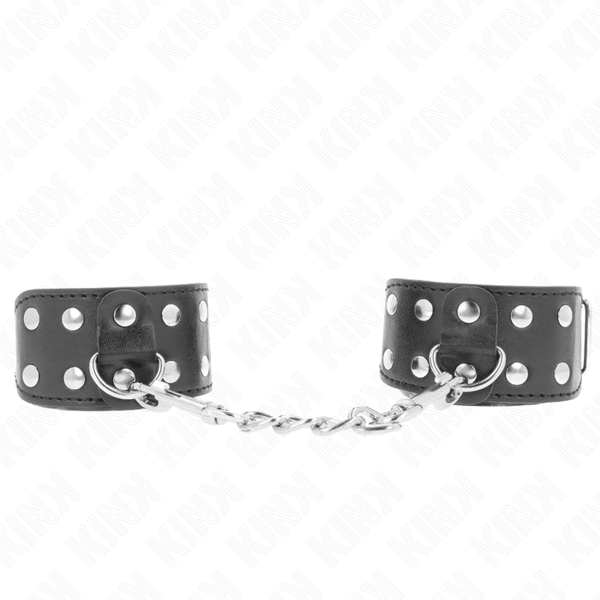 KINK - ARMBÄNDER MIT DOPPELTER REIHE VERSTELLBARER NIETEN SCHWARZ - INTIM SPACE Online Sexshop