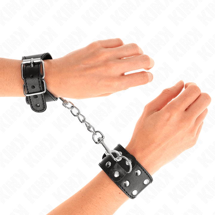 KINK - ARMBÄNDER MIT DOPPELTER REIHE VERSTELLBARER NIETEN SCHWARZ - INTIM SPACE Online Sexshop