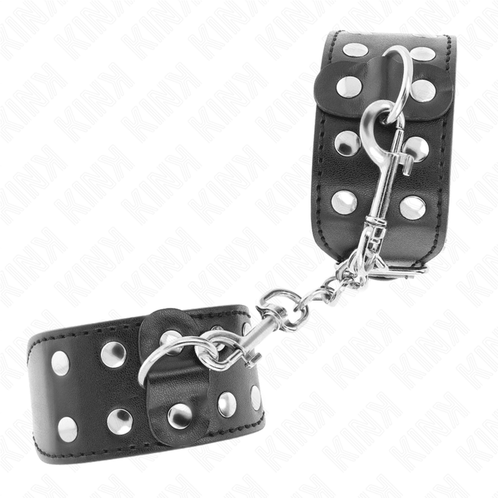 KINK - ARMBÄNDER MIT DOPPELTER REIHE VERSTELLBARER NIETEN SCHWARZ - INTIM SPACE Online Sexshop