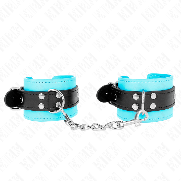 KINK - HAKEN-HANDFESSELN BLAU PELZGEFÜTTERT VERSTELLBAR 20-28 CM - 5,5 CM - INTIM SPACE Online Sexshop