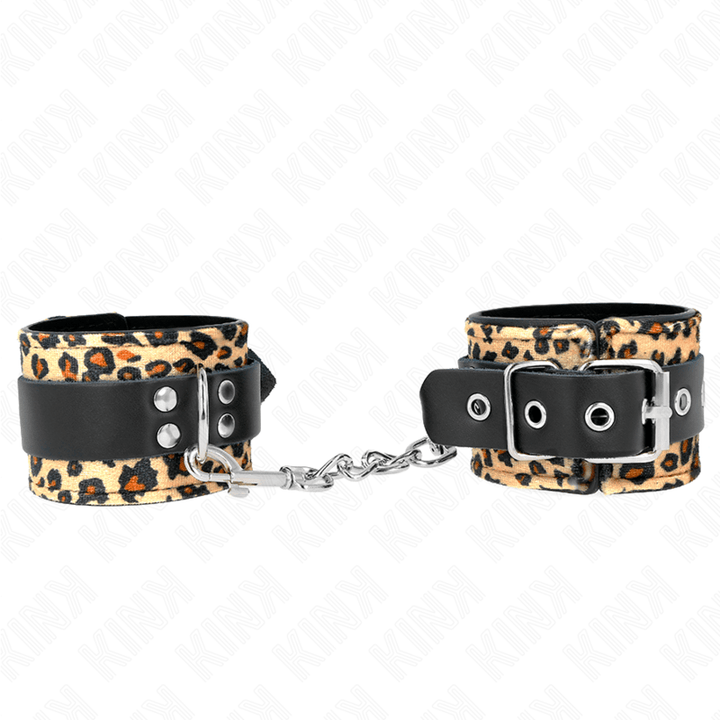 KINK - LEOPARD HANDGELENKFESSEL AUS ECHTLEDER, VERSTELLBAR 18-29 CM - 5,5 CM - INTIM SPACE Online Sexshop