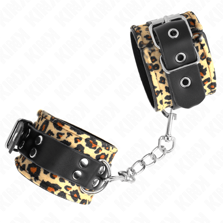 KINK - LEOPARD HANDGELENKFESSEL AUS ECHTLEDER, VERSTELLBAR 18-29 CM - 5,5 CM - INTIM SPACE Online Sexshop