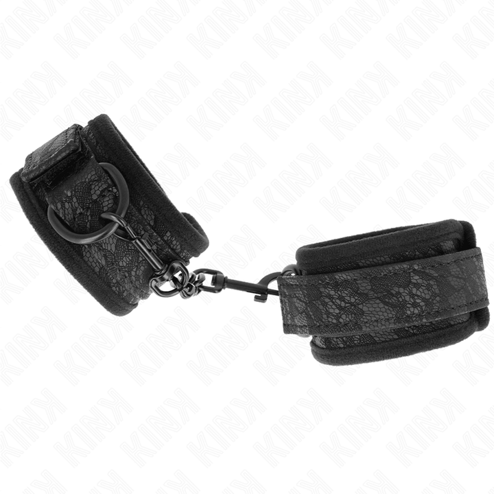 KINK - DARK LACE CUFFS NEOPRENE HANDGELENK MANSCHETTEN VERSTELLBAR SCHWARZ 20-29 CM - 5 CM - INTIM SPACE Online Sexshop