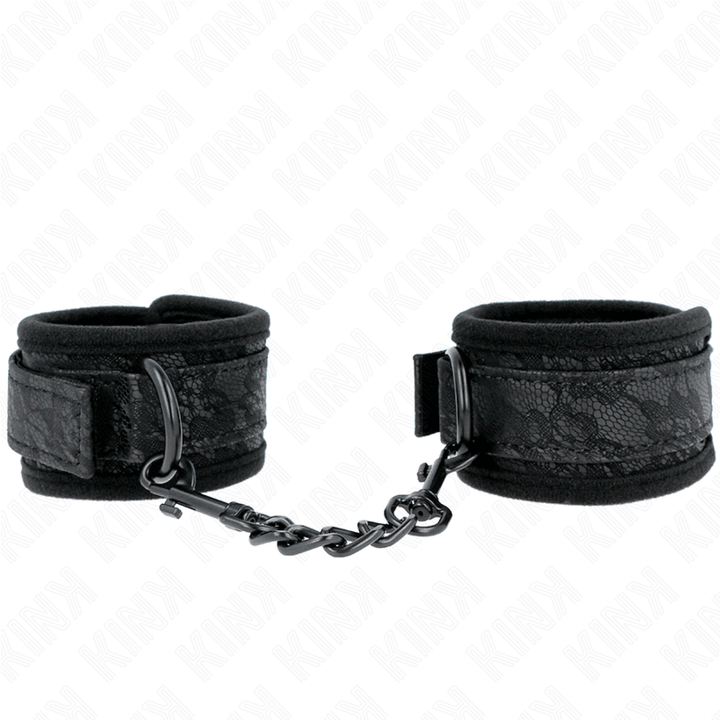 KINK - DARK LACE CUFFS NEOPRENE HANDGELENK MANSCHETTEN VERSTELLBAR SCHWARZ 20-29 CM - 5 CM - INTIM SPACE Online Sexshop