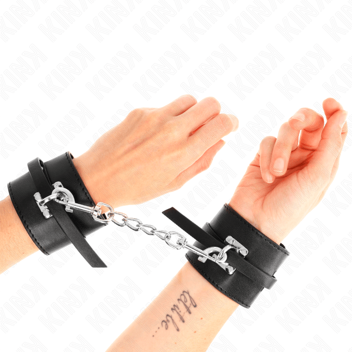 KINK - DELUXE HANDGELENKFESSELN MIT VERRIEGELUNG, SCHWARZ, VERSTELLBAR 14,5-21 CM - 6 CM - INTIM SPACE Online Sexshop