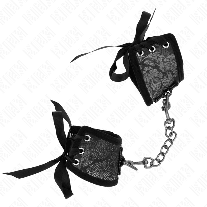 KINK - SCANDAL HANDGELENKSFESSELN SCHWARZE SPITZENDETAILS 24,5 CM - 6,5 CM - INTIM SPACE Online Sexshop