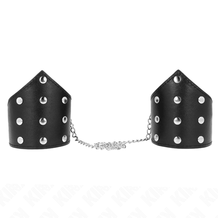 KINK - SCHWARZE ARMBÄNDER IM POINT-STIL MIT KETTE, VERSTELLBAR 17-23 CM - 8,5 CM - INTIM SPACE Online Sexshop