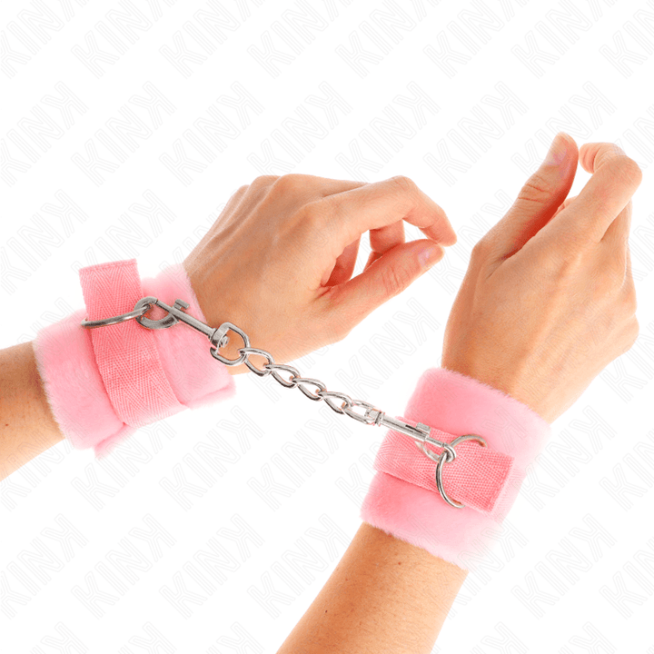 KINK - BEGINNER PELZHANDMANSCHETTEN ROSA 30 - 7 CM - INTIM SPACE Online Sexshop