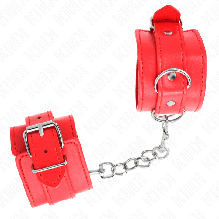 KINK - EINFACHE HANDGELENKSFESSELN ROT VERSTELLBAR 20-23 CM - 5,5 CM - INTIM SPACE Online Sexshop