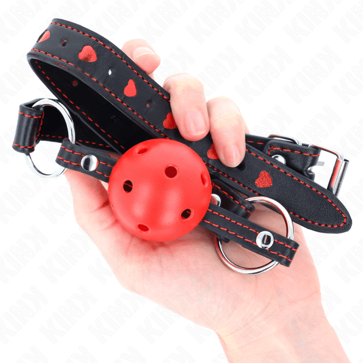 KINK - HOHLHARTER ROTER BALLKNEBEL MODELL - 65 - 2,5 CM - INTIM SPACE Online Sexshop