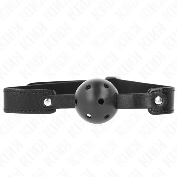 KINK - SCHWARZER ATMUNGSAKTIVER BALL 4,5 CM Knebel 65 - 2,5 CM - INTIM SPACE Online Sexshop