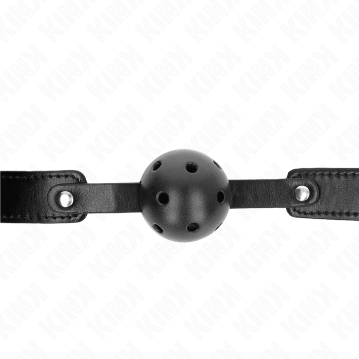 KINK - SCHWARZER ATMUNGSAKTIVER BALL 4,5 CM Knebel 65 - 2,5 CM - INTIM SPACE Online Sexshop