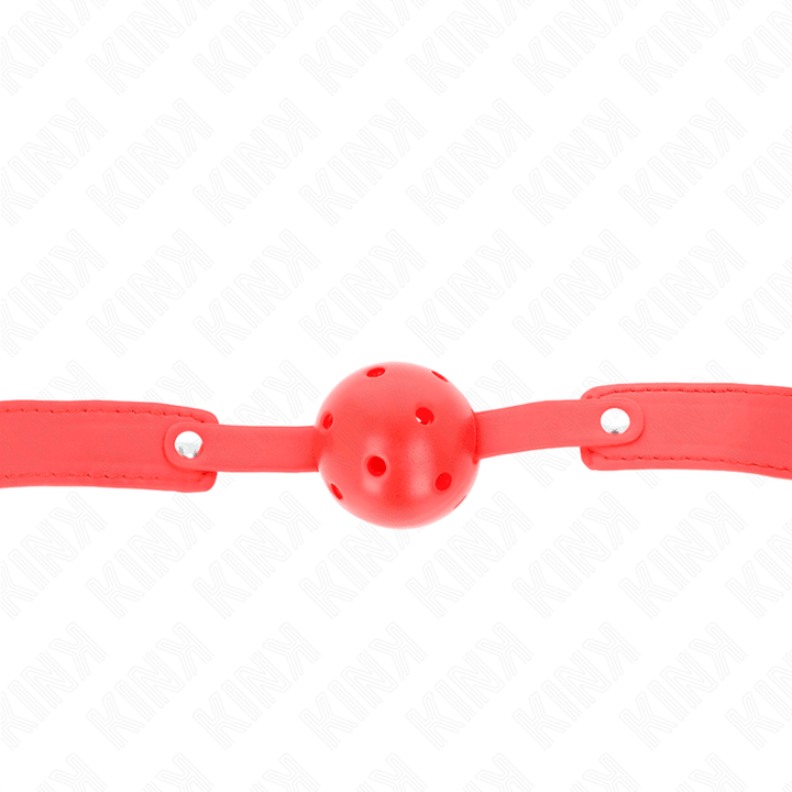 KINK - ROTER ATMUNGSAKTIVER BALL 4,5 CM Knebel 65 - 2,5 CM - INTIM SPACE Online Sexshop