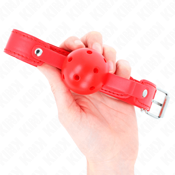 KINK - ROTER ATMUNGSAKTIVER BALL 4,5 CM Knebel 65 - 2,5 CM - INTIM SPACE Online Sexshop