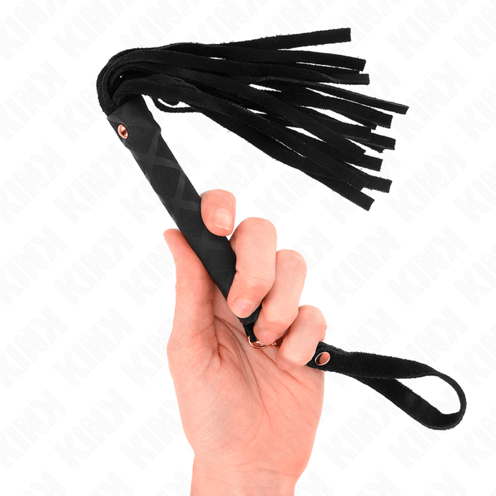 KINK - SCHWARZE WILDLEDER MINI-PEITSCHE 30 CM - INTIM SPACE Online Sexshop