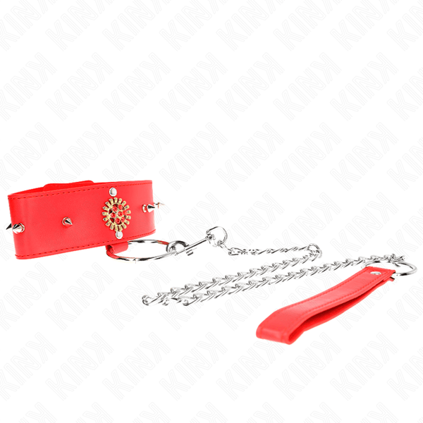 KINK - ROTE DIAMANTKETTE MIT GÜRTEL 65 CM VERSTELLBAR 35-51 CM - 7 CM - INTIM SPACE Online Sexshop