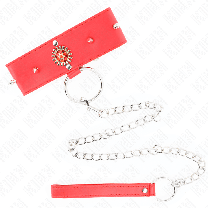 KINK - ROTE DIAMANTKETTE MIT GÜRTEL 65 CM VERSTELLBAR 35-51 CM - 7 CM - INTIM SPACE Online Sexshop