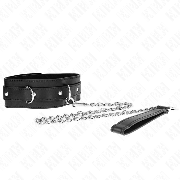 KINK - HALSBAND MIT GÜRTEL 65 CM MIT RIEMEN SCHWARZ 54 - 4,5 CM - INTIM SPACE Online Sexshop