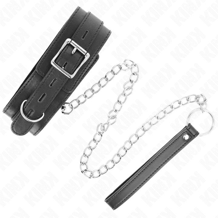 KINK - HALSBAND MIT GÜRTEL 65 CM MIT RIEMEN SCHWARZ 54 - 4,5 CM - INTIM SPACE Online Sexshop