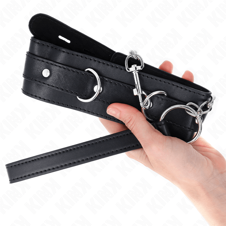 KINK - HALSBAND MIT GÜRTEL 65 CM MIT RIEMEN SCHWARZ 54 - 4,5 CM - INTIM SPACE Online Sexshop