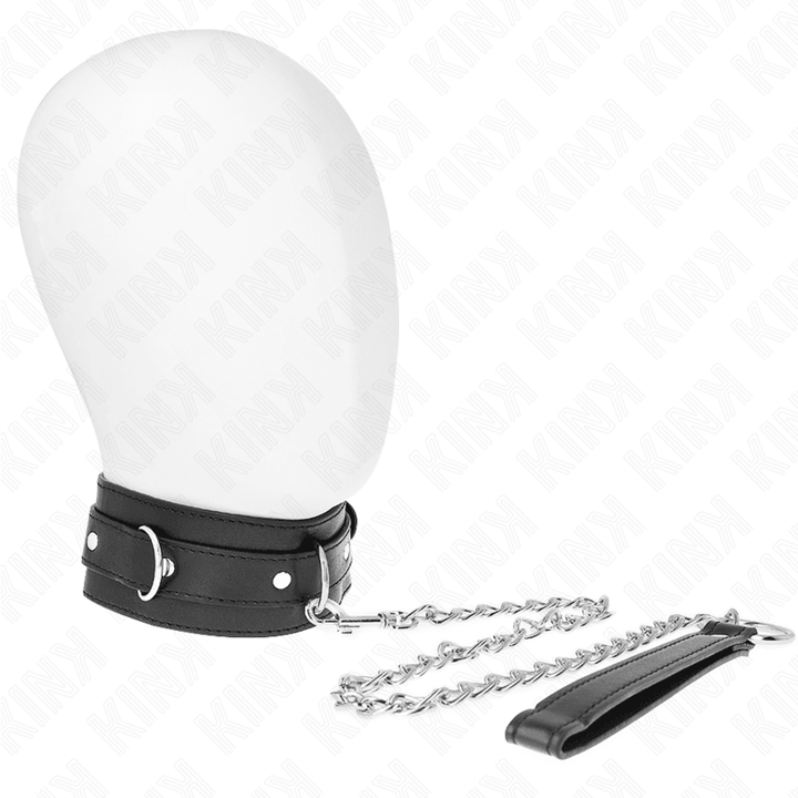 KINK - HALSBAND MIT GÜRTEL 65 CM MIT RIEMEN SCHWARZ 54 - 4,5 CM - INTIM SPACE Online Sexshop