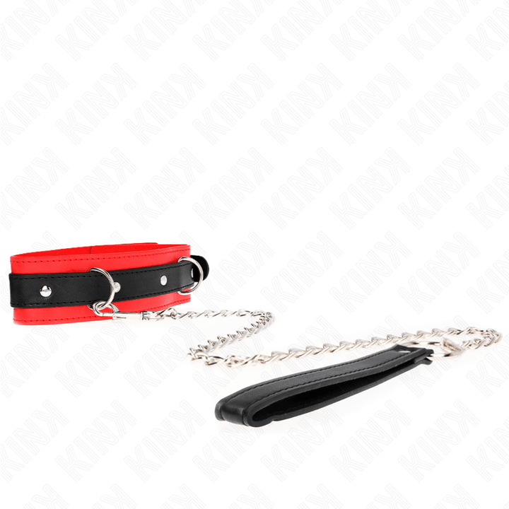 KINK - BASISMODELL HALSBAND MIT LEINE 65 CM MODELL - ROT 53 - 5 CM - INTIM SPACE Online Sexshop