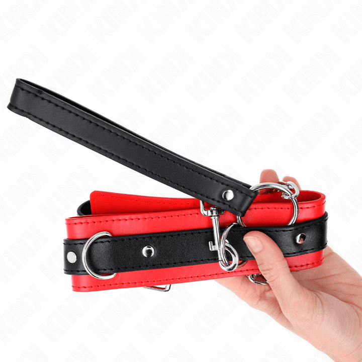 KINK - BASISMODELL HALSBAND MIT LEINE 65 CM MODELL - ROT 53 - 5 CM - INTIM SPACE Online Sexshop