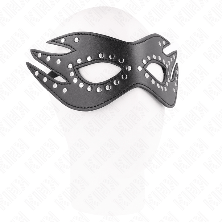 KINK - KUNSTLEDERMASKE MIT NIETEN MODELL - 26 - 9,5 CM - INTIM SPACE Online Sexshop