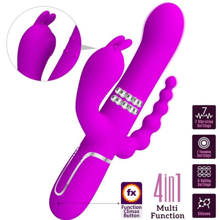 PRETTY LOVE - CAMMY TRIPLE VIBRATOR MULTIFUNKTION - IN - ROSA - INTIM SPACE Online Sexshop