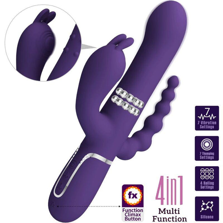 PRETTY LOVE - CAMMY TRIPLE VIBRATOR MULTIFUNKTION - IN - LILA - INTIM SPACE Online Sexshop