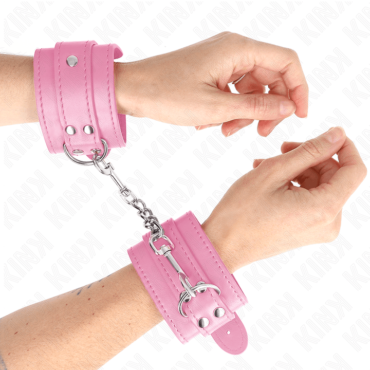 KINK - EINFACHE HANDGELENKSFESSELN ROSA VERSTELLBAR 20-23 CM - 5,5 CM - INTIM SPACE Online Sexshop