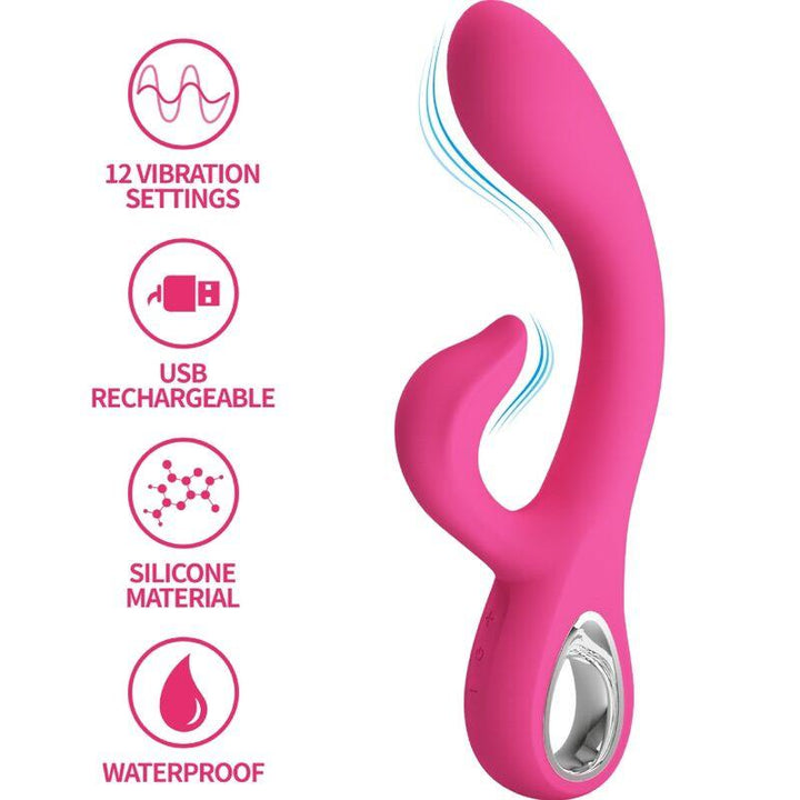 PRETTY LOVE - FRITZ RABBIT VIBRATOR 12 VIBRATIONEN ROSA - INTIM SPACE Online Sexshop