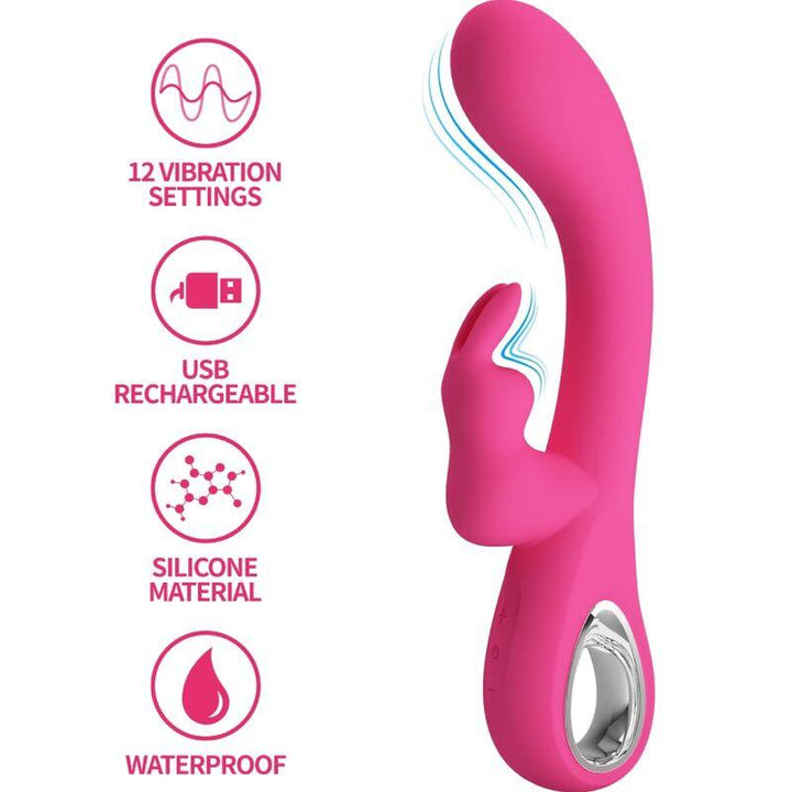 PRETTY LOVE - NOVAK RABBIT VIBRATOR 12 VIBRATIONEN ROSA - INTIM SPACE Online Sexshop