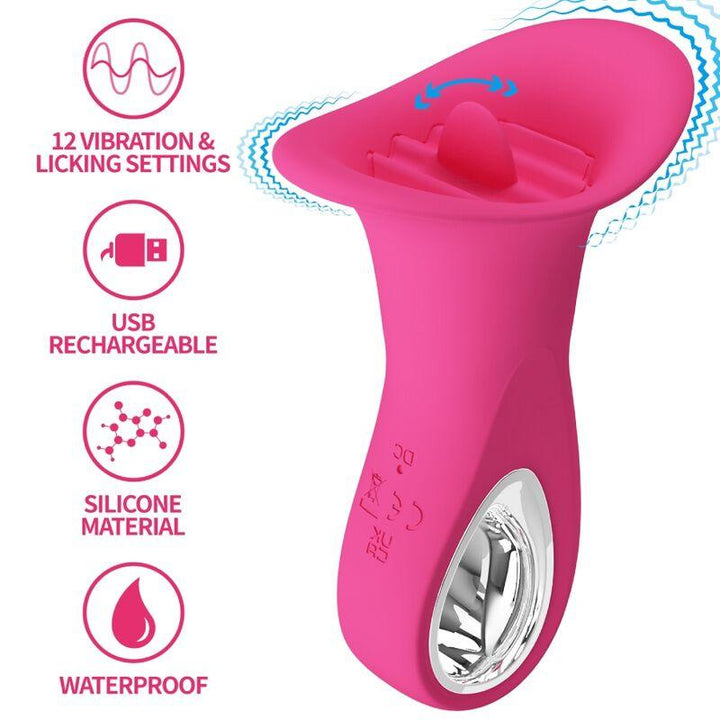 PRETTY LOVE - CLYDE ORALVIBRATOR VIBRIERENDE ZUNGE 12 VIBRATIONEN ROSA - INTIM SPACE Online Sexshop