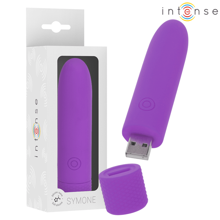 INTENSE - SYMONE USB WIEDERAUFLADBARER VIBRIERENDER BULLET - VIBRATIONEN LILA 10 - 2,2 CM - INTIM SPACE Online Sexshop